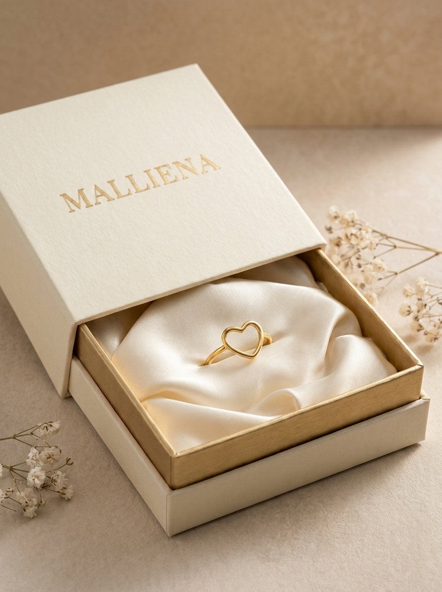 Anillo Corazon en caja de regalo MALLIENA