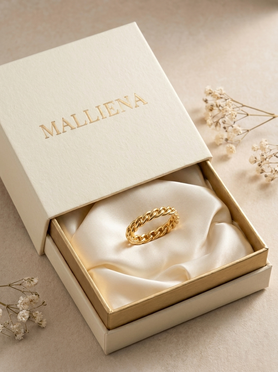 Anillo Trenzado en caja de regalo MALLIENA