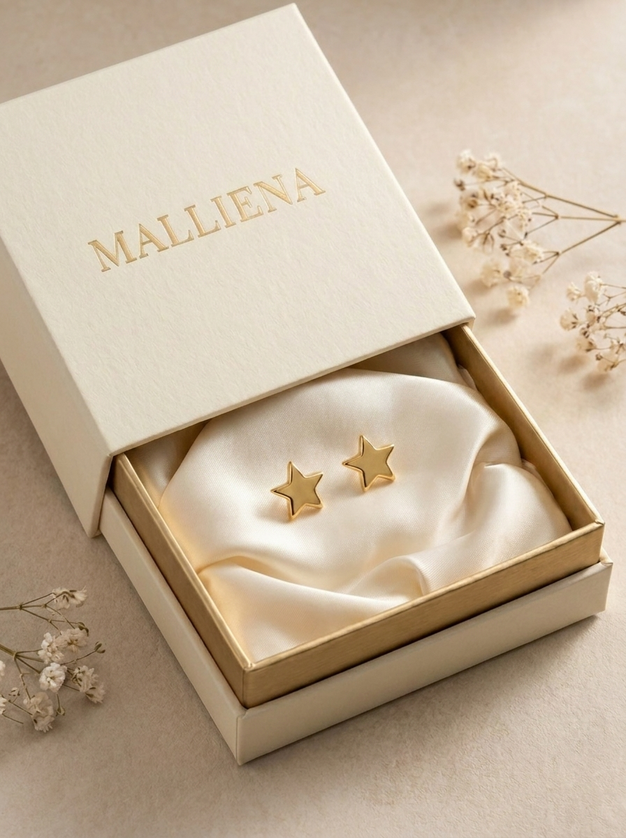 Pendientes Estrella en caja de regalo MALLIENA