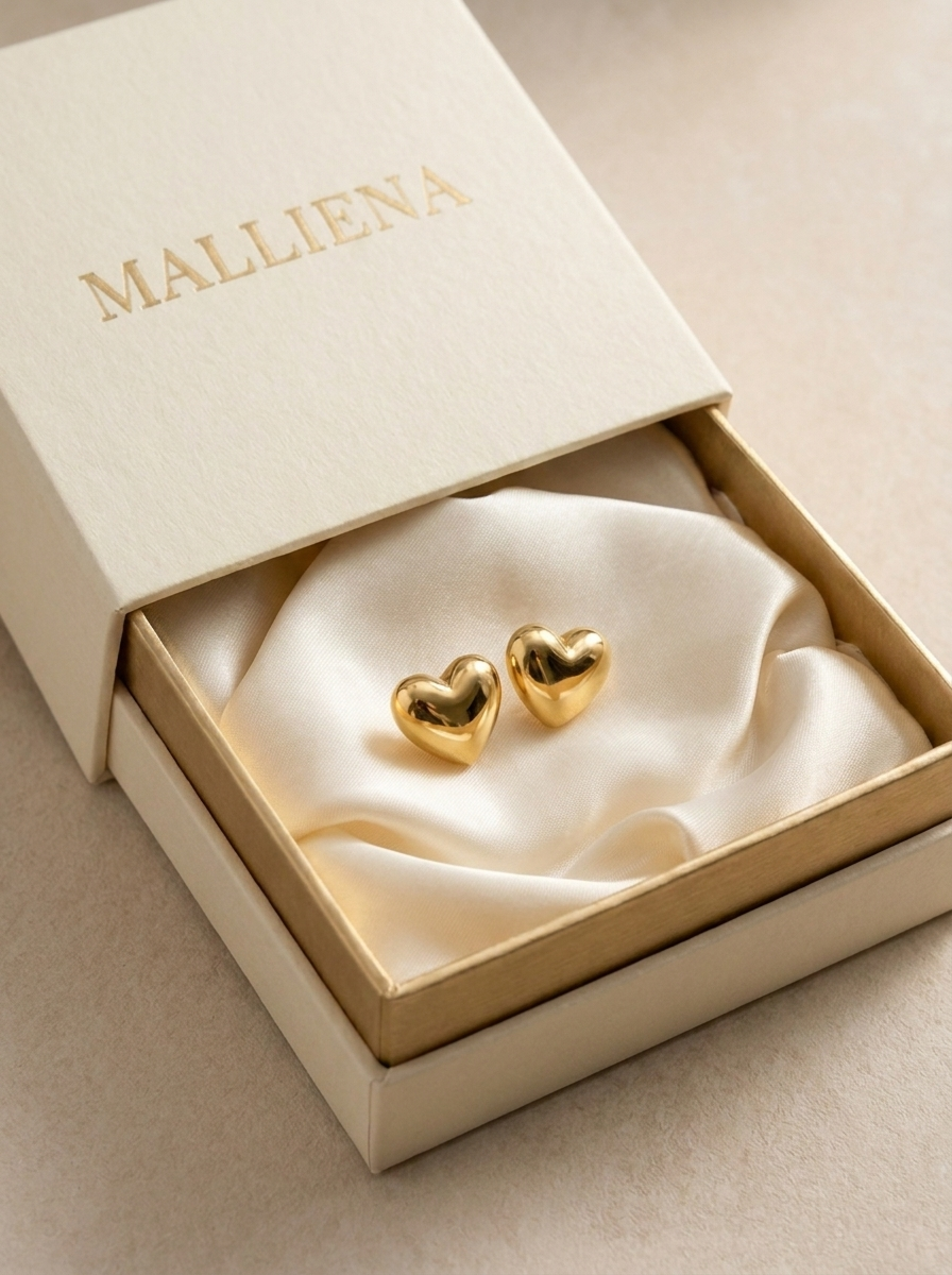 Pendientes Corazon en caja de regalo MALLIENA