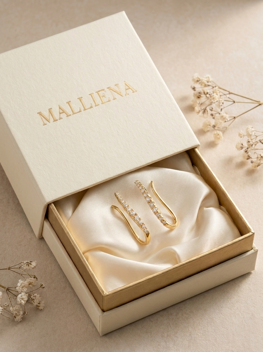 Pendientes Trepadores en caja de regalo MALLIENA