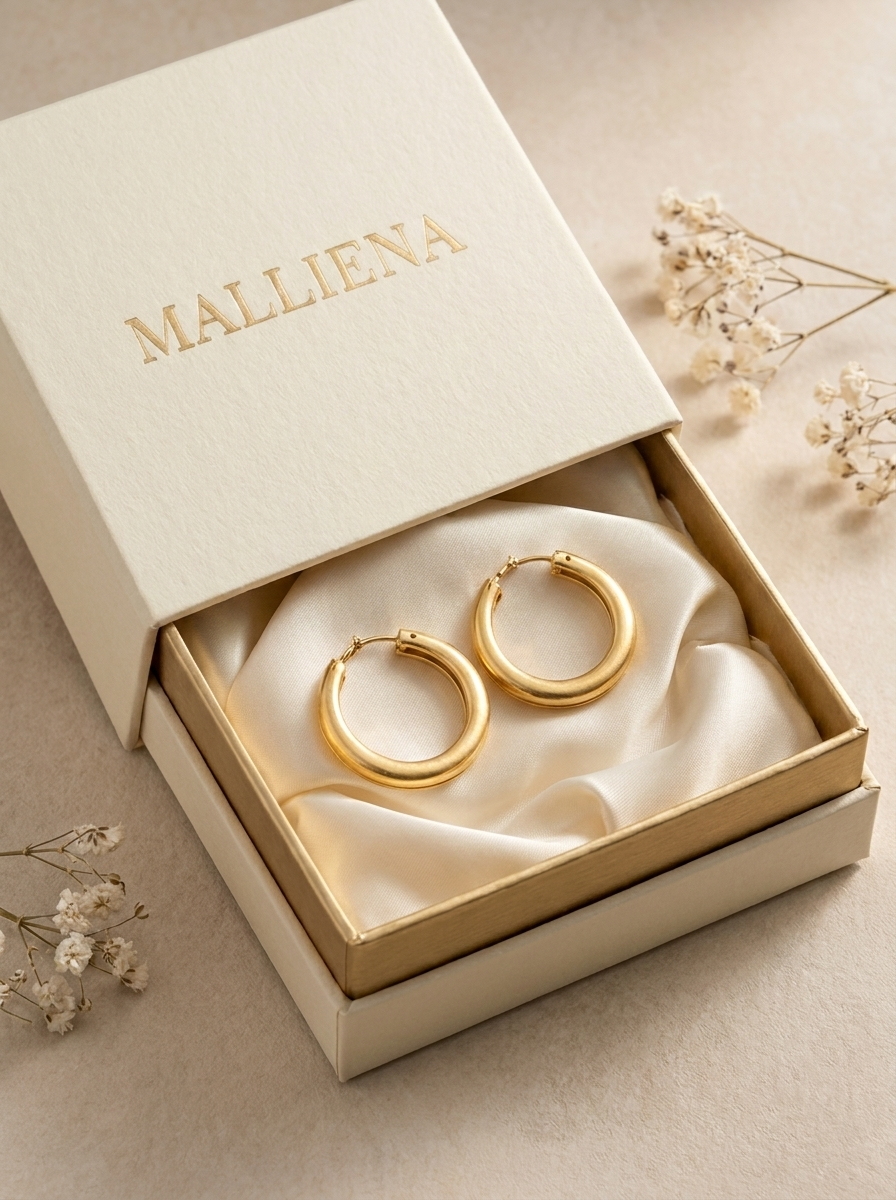 Pendientes de Aro en caja MALLIENA
