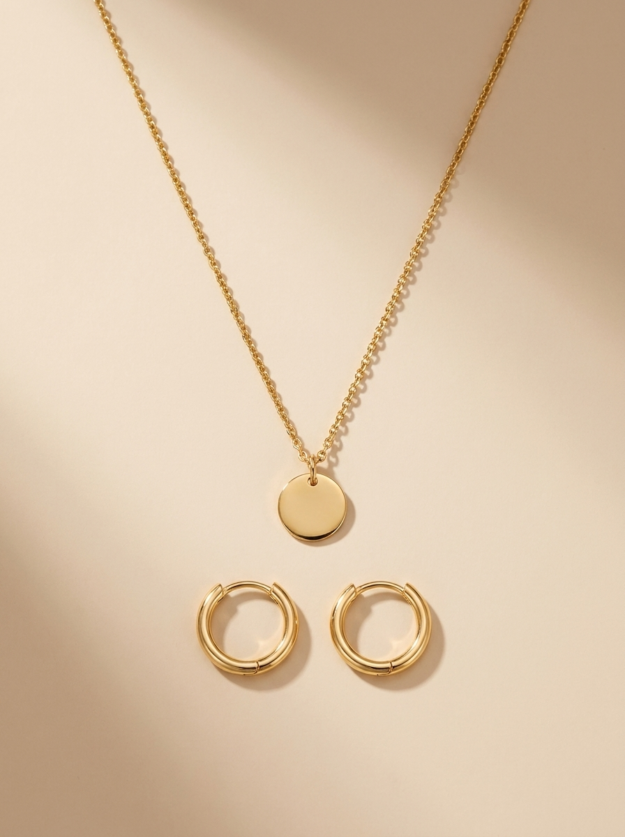 Set Esenciales Dorados collar y pendientes MALLIENA