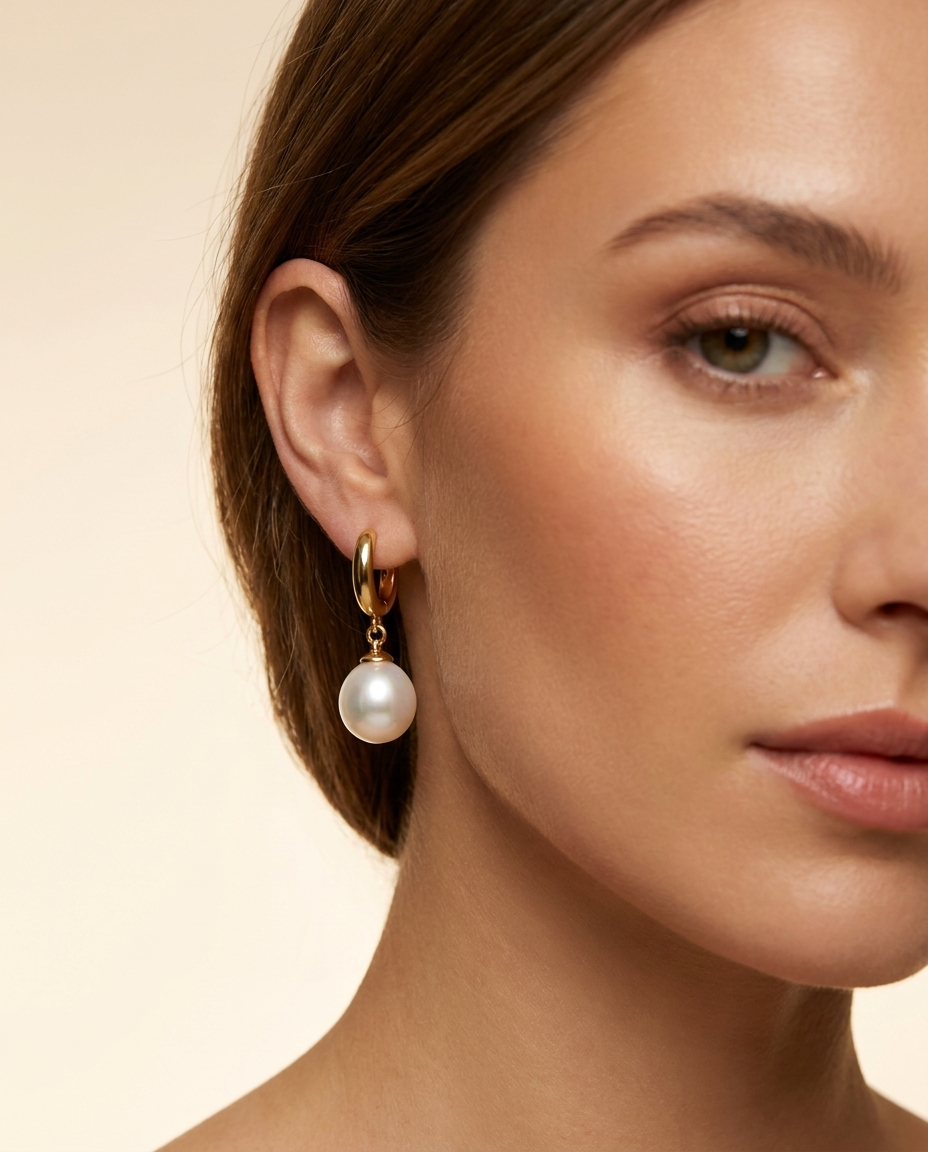 Mujer con Pendientes de Perla MALLIENA