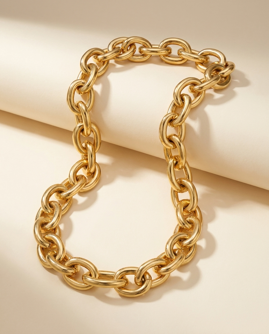 Collar Cadena Gruesa dorado MALLIENA, producto