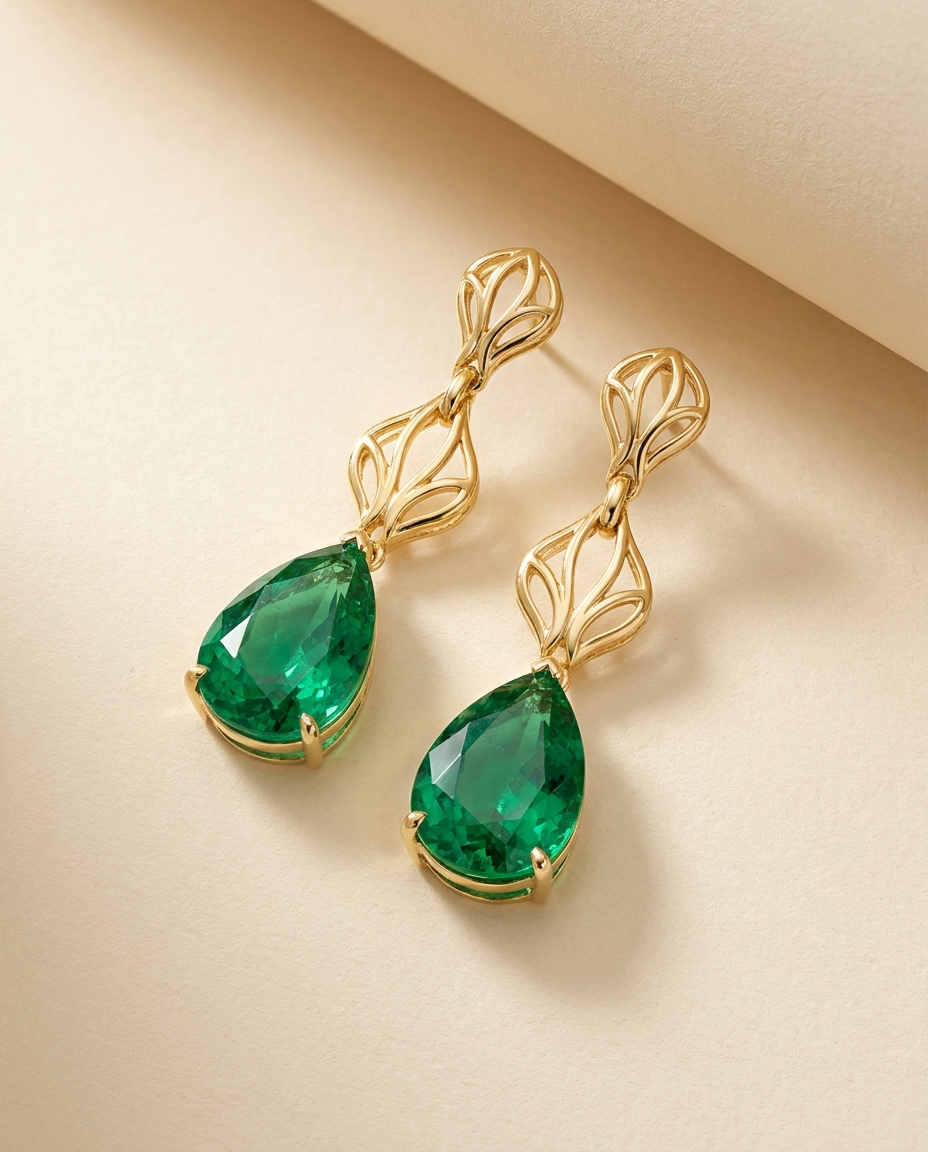 Pendientes Gota Esmeralda MALLIENA, producto