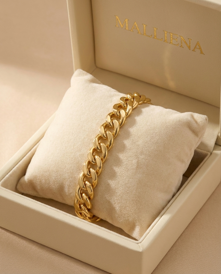 Pulsera Cubana en la caja de regalo MALLIENA