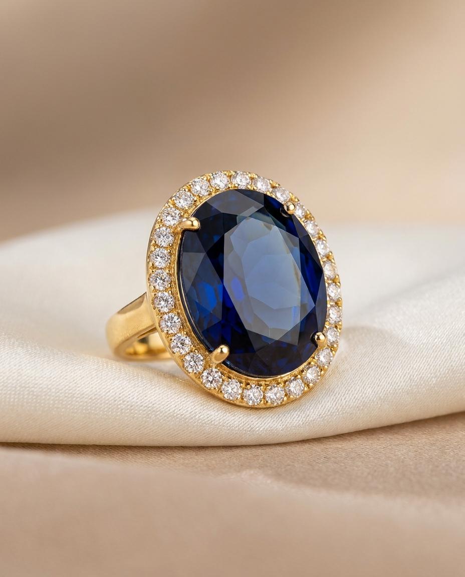Anillo Cóctel Azul MALLIENA, producto