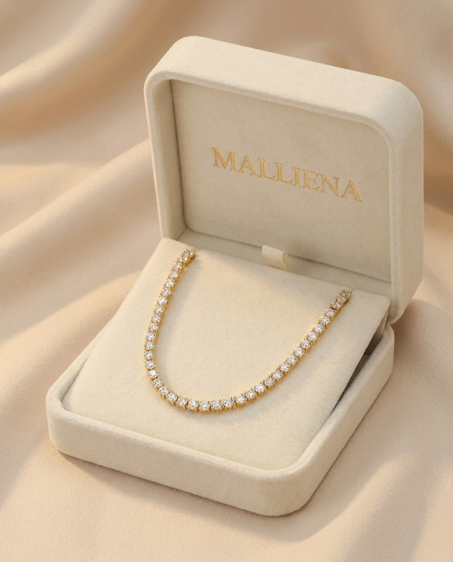 Collar Riviere Tennis en la caja de regalo MALLIENA
