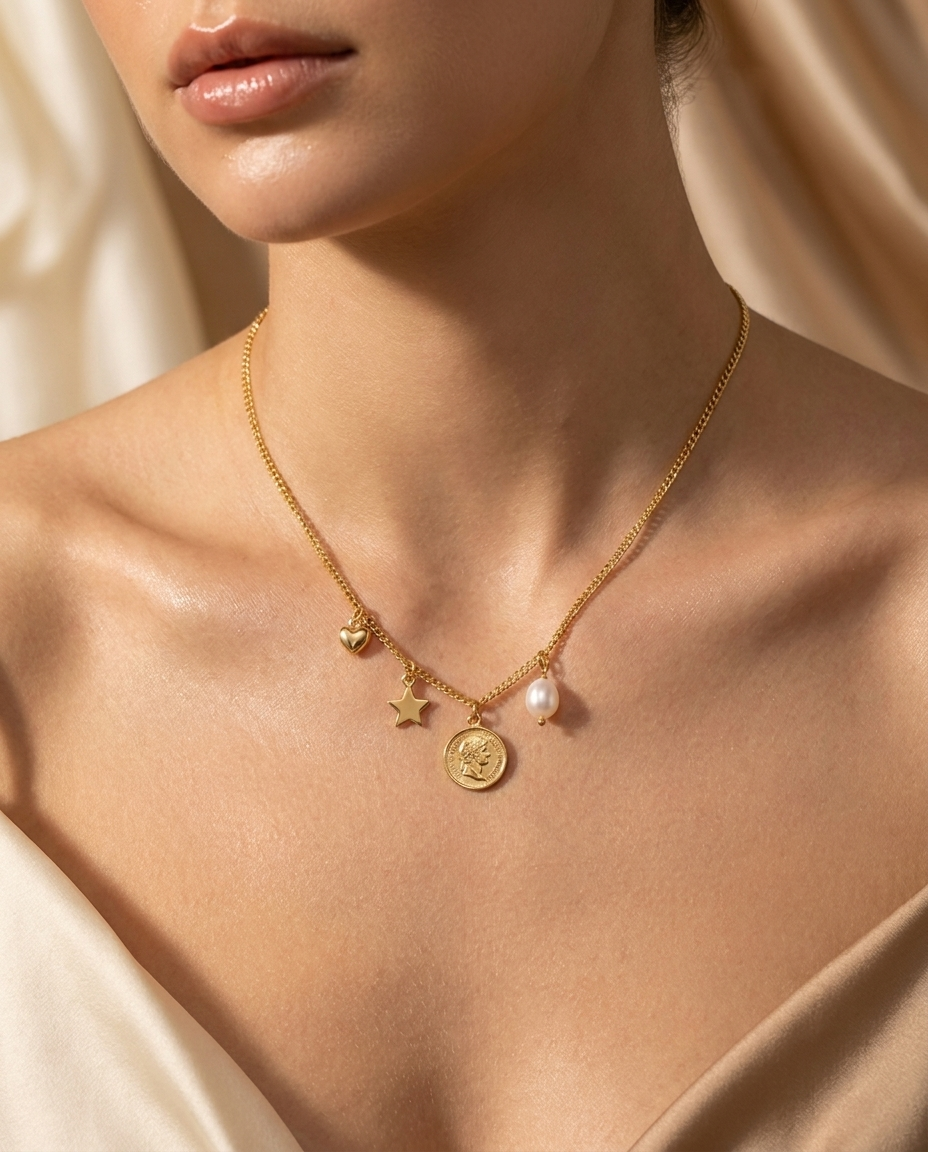 Mujer con Collar Charms MALLIENA