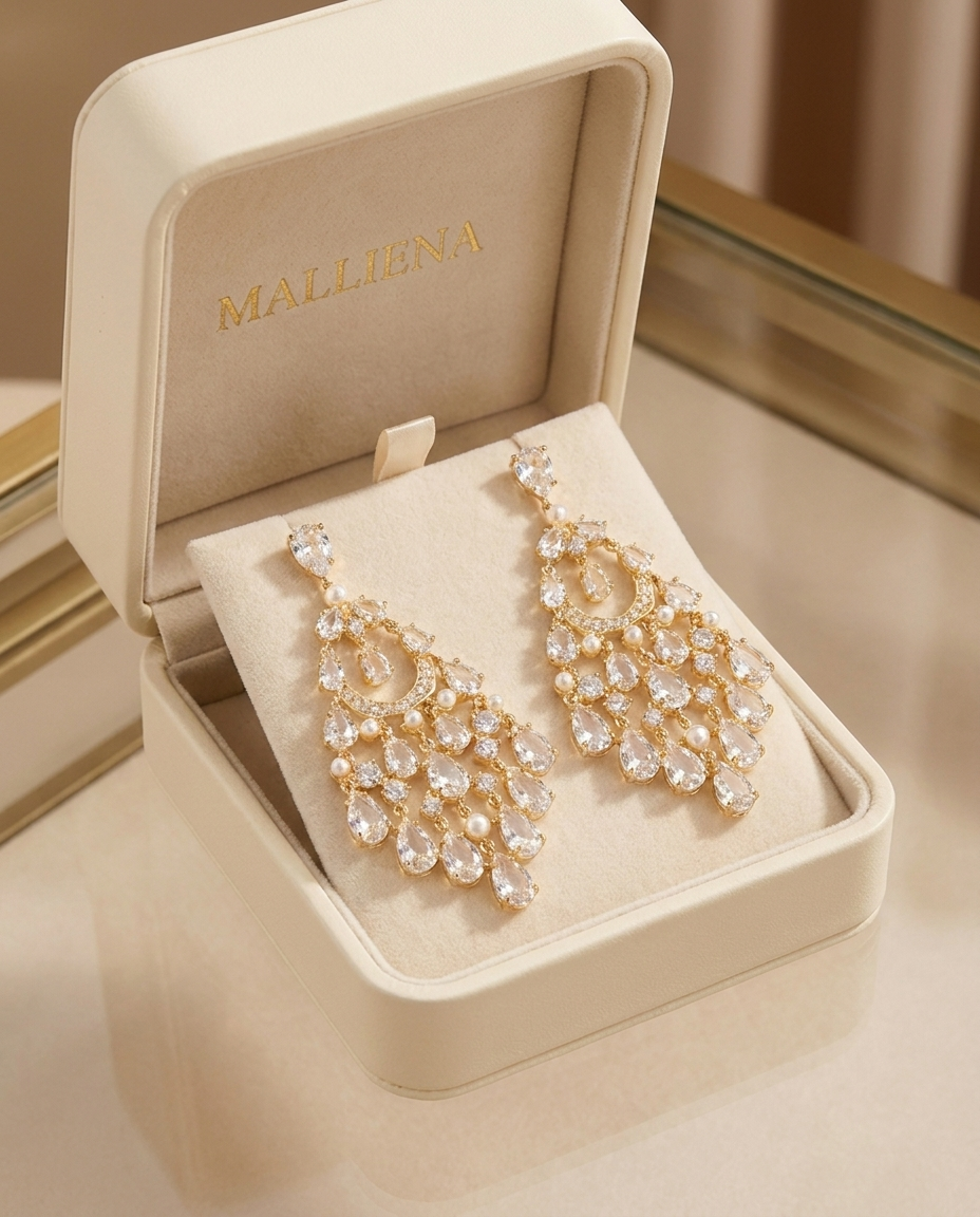 Pendientes Chandelier en la caja de regalo MALLIENA